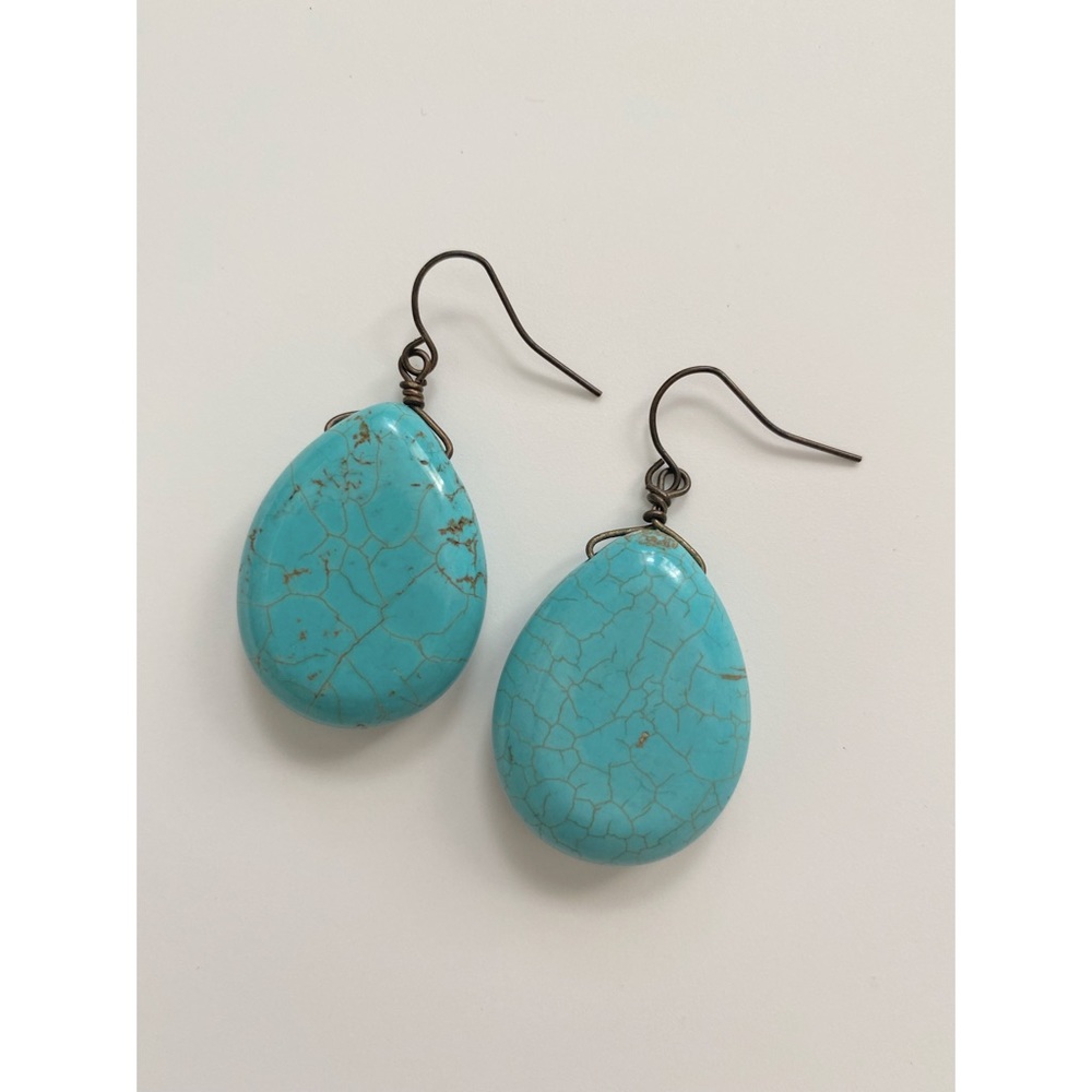 Turquoise Drop Earrings - Picture 1 of 4